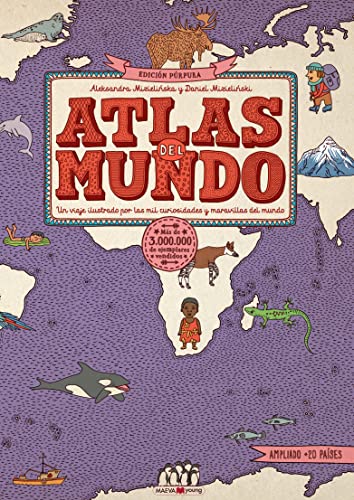 Atlas del mundo. Edición Púrpura: ¡El atlas del mundo ahora es más grande! (Libros para los que aman los libros) von Maeva Ediciones